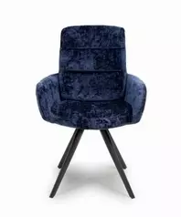 Otto Chenille Fabric Dining Chair - Navy